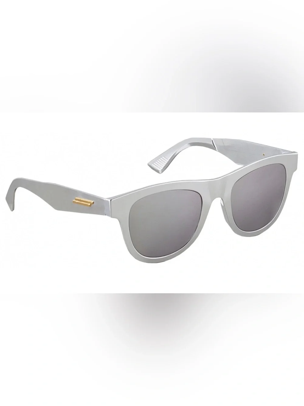 NWT Bottega Veneta Aluminum Classic D-Frame Sunglasses Silver Made in Italy